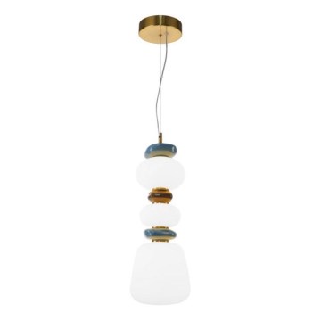 ITALUX - LED Lampa wisząca na lince EVANS LED/15W/230V 3000K złota/niebieska