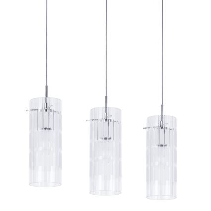 ITALUX - Żyrandol na lince MAX 3xE27/60W/230V chrom błyszczący/przezroczysty