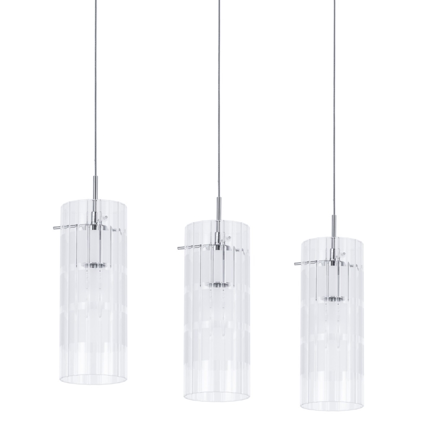 ITALUX - Żyrandol na lince MAX 3xE27/60W/230V chrom błyszczący/przezroczysty