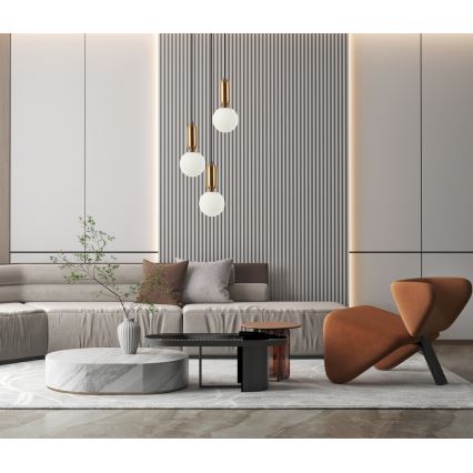 ITALUX - Żyrandol na linkach ALDEVA 3xE27/40W/230V czarny/brąz