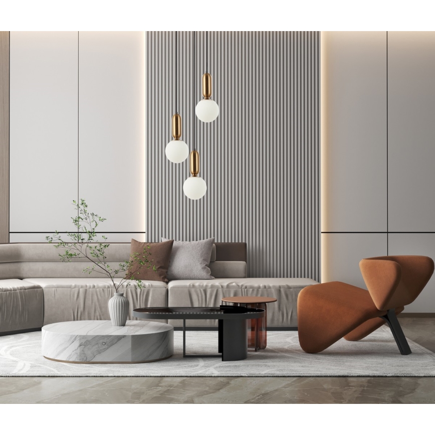 ITALUX - Żyrandol na linkach ALDEVA 3xE27/40W/230V czarny/brąz