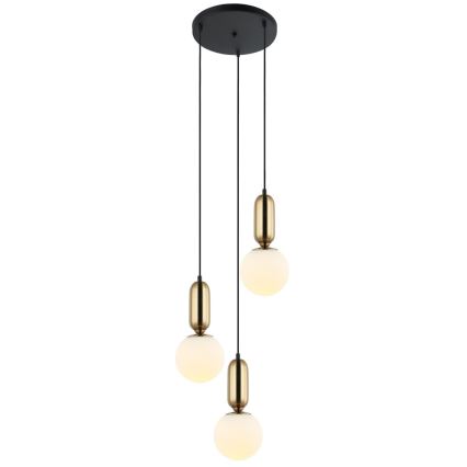ITALUX - Żyrandol na linkach ALDEVA 3xE27/40W/230V czarny/brąz