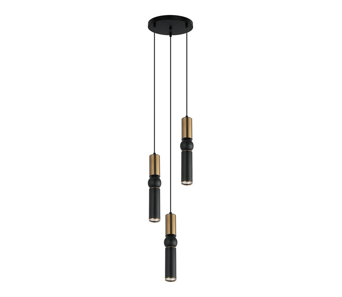 PND-14290-3-BRO-BK - Żyrandol na lince ISIDORA 3xGU10/25W/230V czarny/brąz