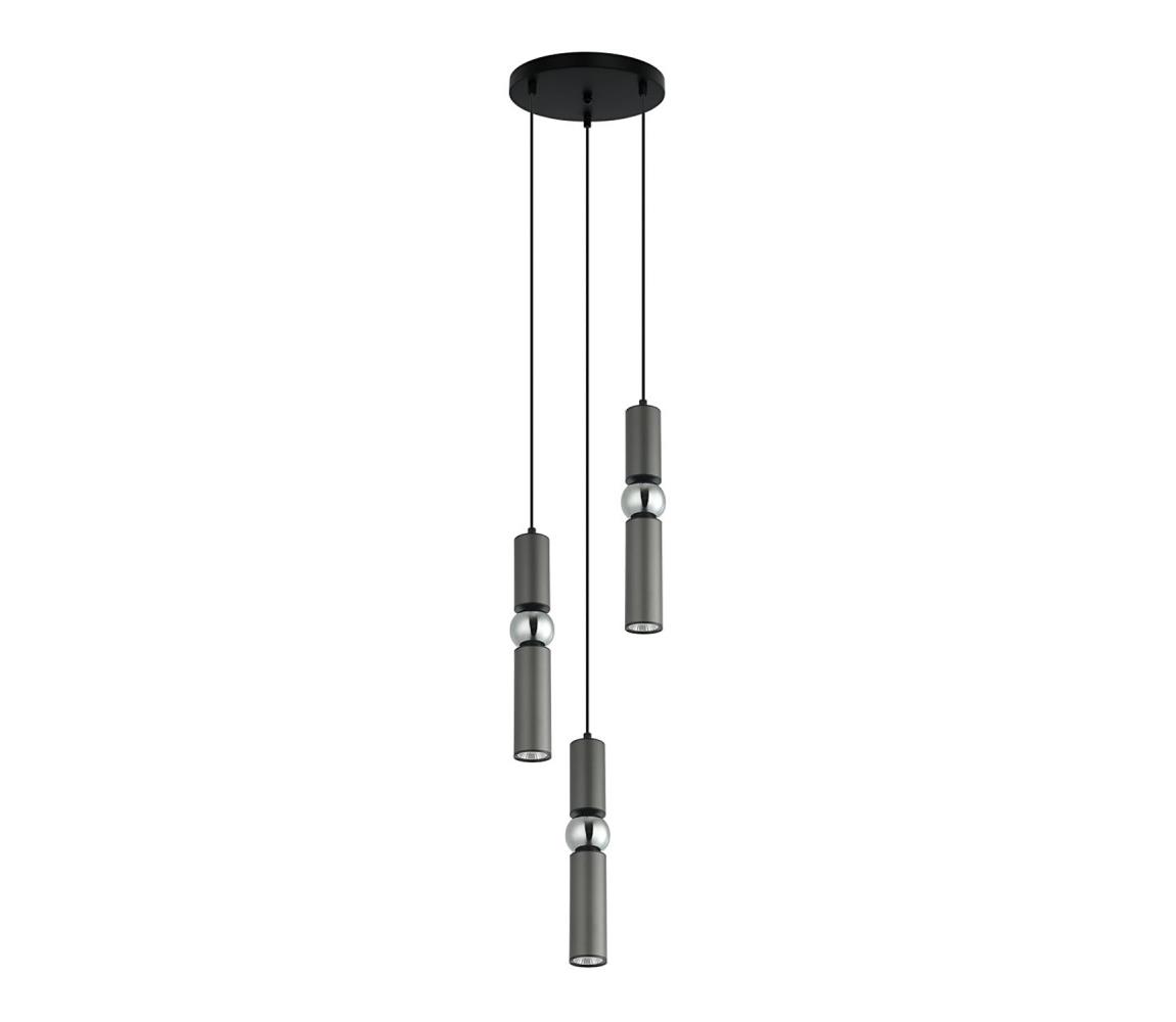 PND-14290-3-GR - Żyrandol na lince ISIDORA 3xGU10/25W/230V antracyt/chrom