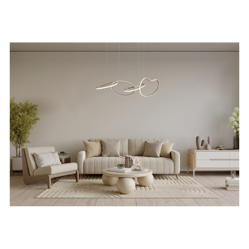 ITALUX - Lampa wisząca na linkach FONTE LED/60W/230V 3000/4000/6000K złota