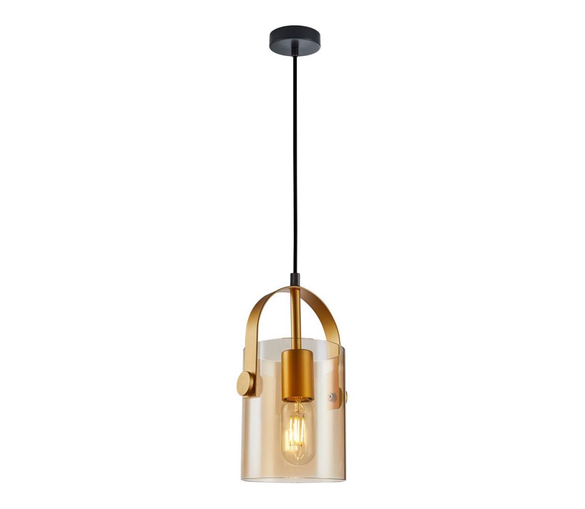 PND-32453-1-GD+AMB - Żyrandol na lince NANESMA 1xE27/40W/230V miedź