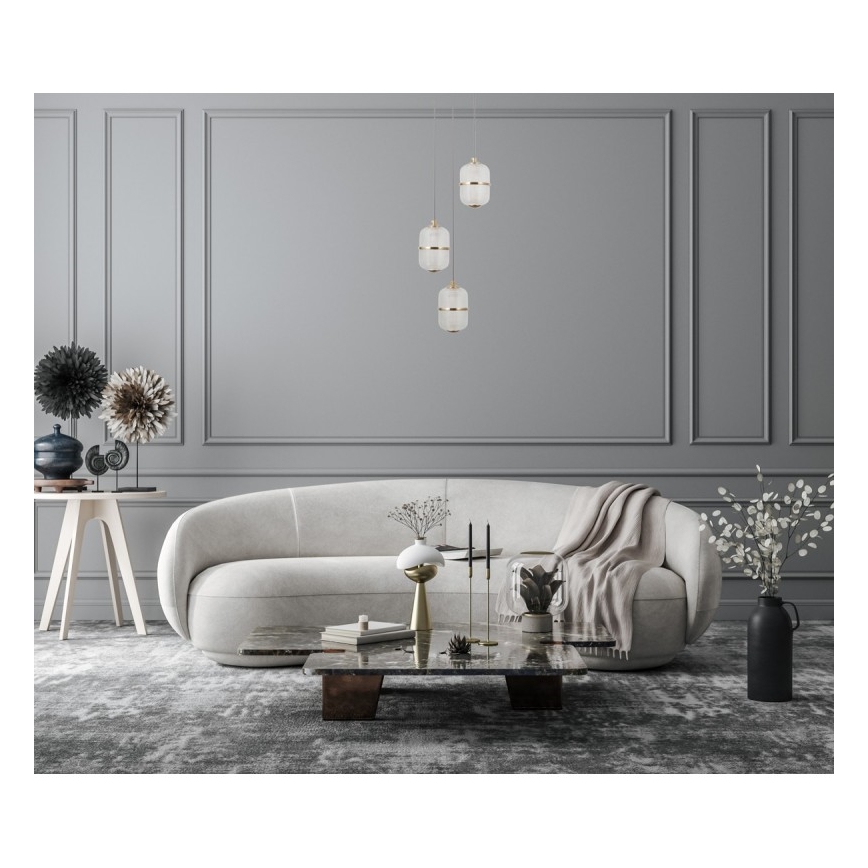 ITALUX - Żyrandol LED na lince ALANI 3xLED/5W/230V 3000K czarny/złoty