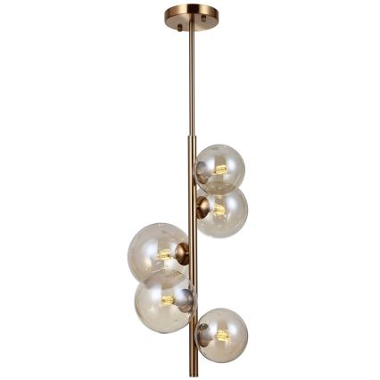 ITALUX - Lampa sufitowa na pręcie CANELLO 5xG9/5W/230V mosiądz