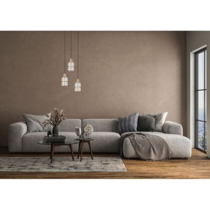 ITALUX - Żyrandol na linkach ALMA 3xE27/40W/230V złoty