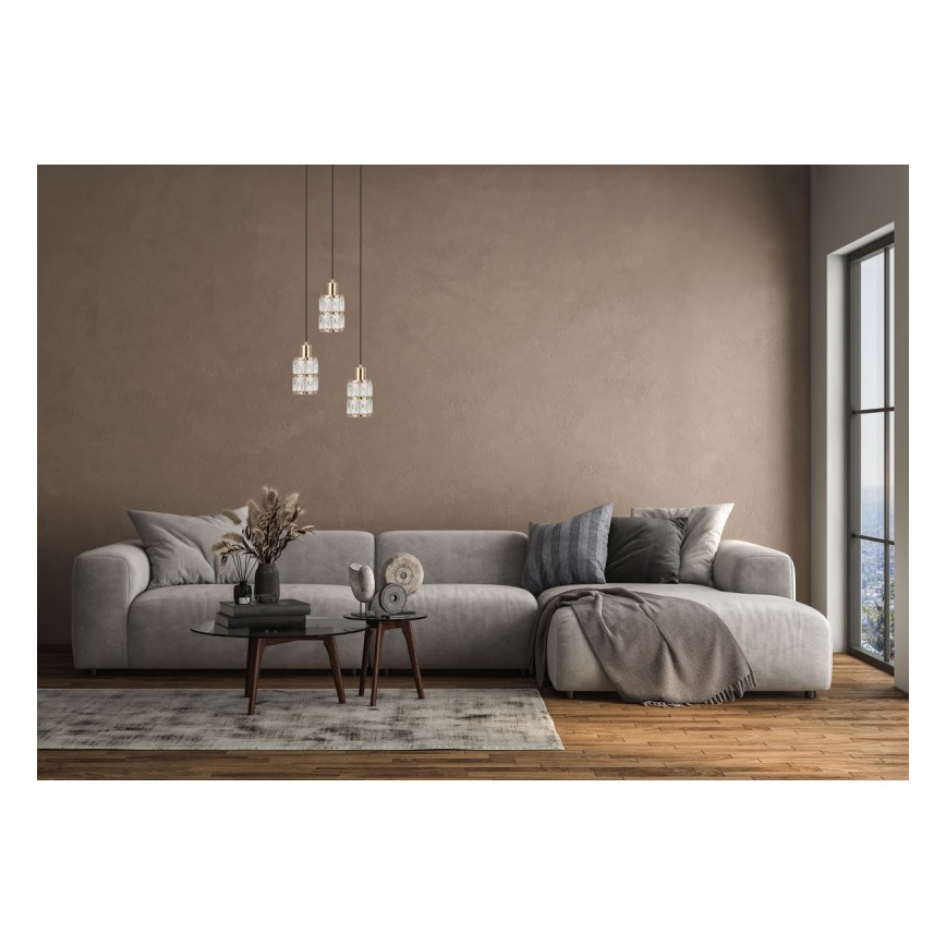 ITALUX - Żyrandol na linkach ALMA 3xE27/40W/230V złoty