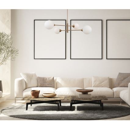 ITALUX - Lampa wisząca na pręcie EVORA 4xG9/5W/230V mosiądz