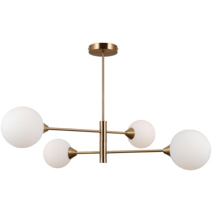 ITALUX - Lampa wisząca na pręcie EVORA 4xG9/5W/230V mosiądz