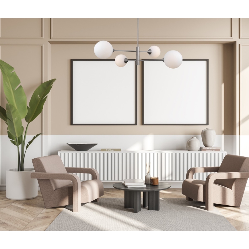 ITALUX - Lampa wisząca na pręcie EVORA 4xG9/5W/230V nikiel