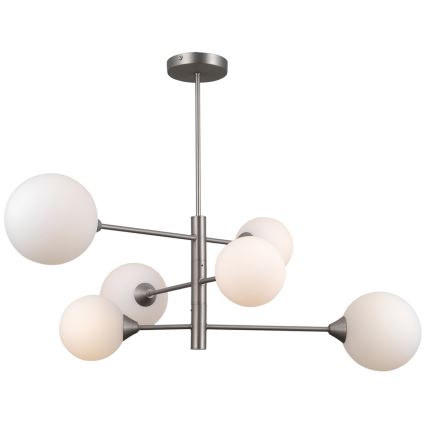 ITALUX - Lampa wisząca na pręcie EVORA 6xG9/5W/230V nikiel