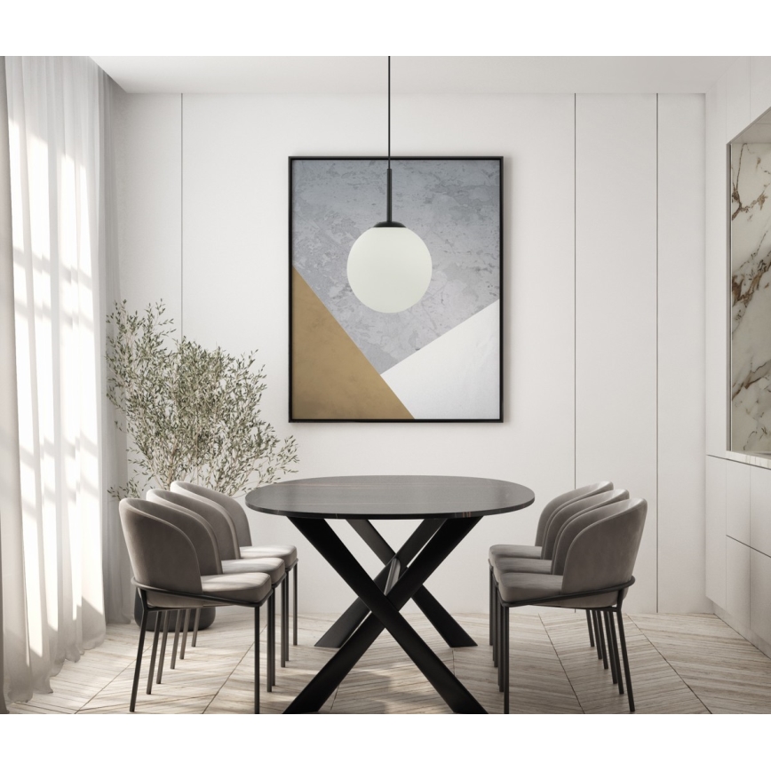 ITALUX - Lampa wisząca na linkę DEORE 1xE27/40W/230V śr. 25 cm czarna