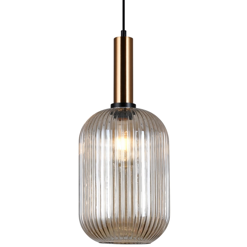 ITALUX - Lampa wisząca na linkach ANTIOLA 1xE27/40W/230V śr. 20 cm brąz
