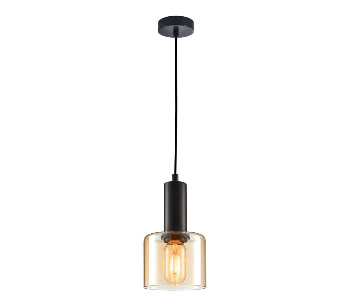 PND-65342-1-BK+AMB - Żyrandol na lince SANTIA 1xE27/40W/230V