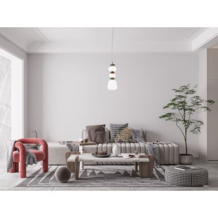 ITALUX - LED Lampa wisząca na lince EVANS LED/15W/230V 3000K złota/niebieska