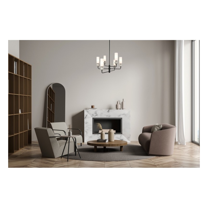 ITALUX - Żyrandol na pręcie SANTOS 6xG9/40W/230V czarny