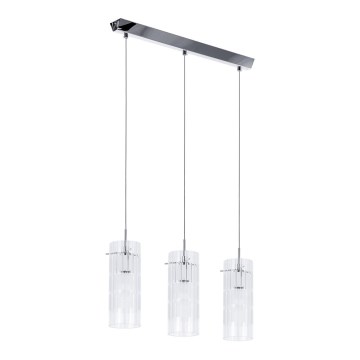 ITALUX - Żyrandol na lince MAX 3xE27/60W/230V chrom błyszczący/przezroczysty