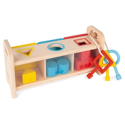 Janod - Drewniana interaktywna zabawka MONTESSORI 10 szt.