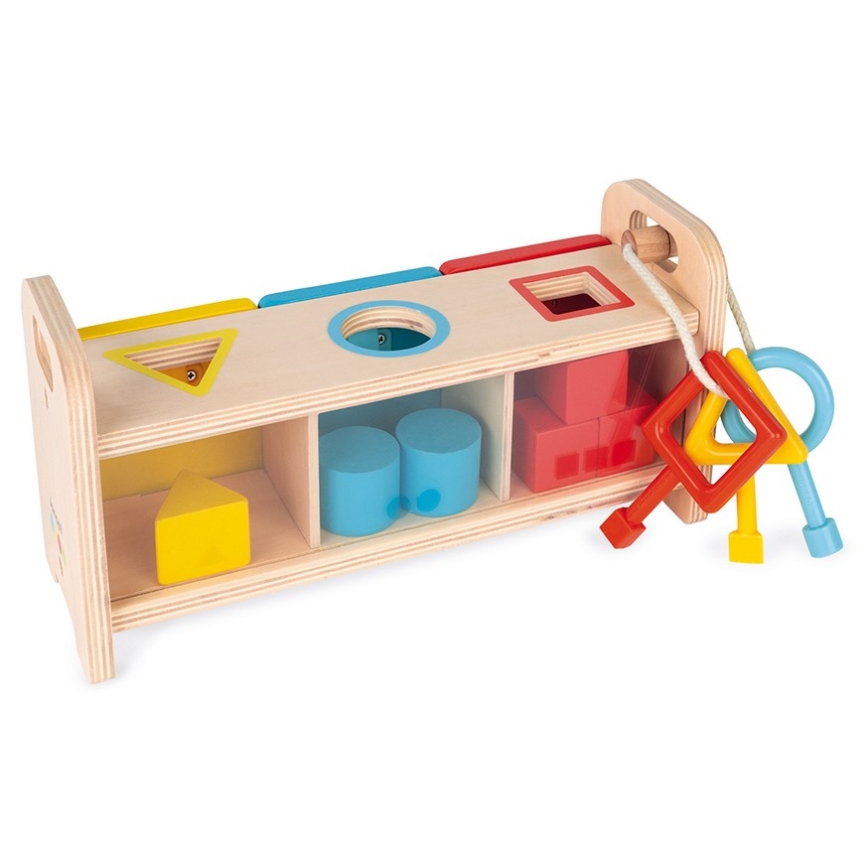 Janod - Drewniana interaktywna zabawka MONTESSORI 10 szt.