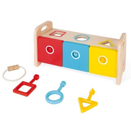Janod - Drewniana interaktywna zabawka MONTESSORI 10 szt.