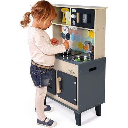Janod - Drewniana kuchnia z płytą LED MOZAIC 2xLR6