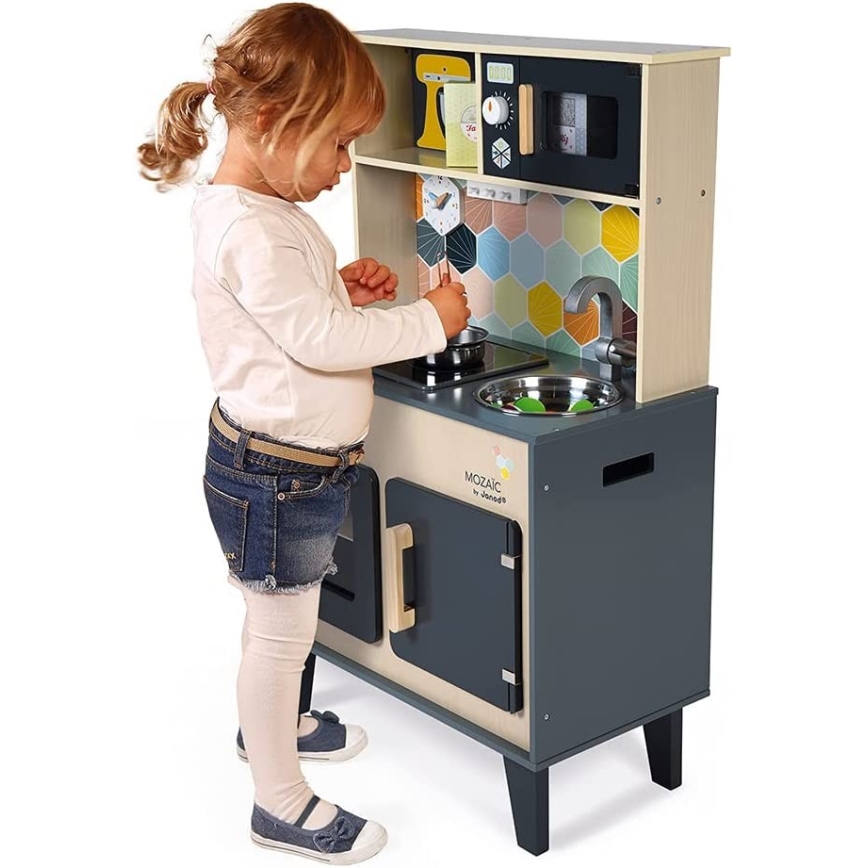 Janod - Drewniana kuchnia z płytą LED MOZAIC 2xLR6