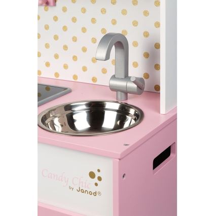 Janod - Drewniana kuchnia z podświetlaną LED płytą CANDY CHIC