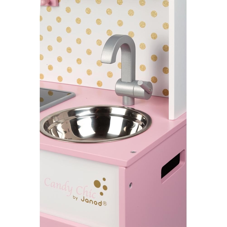 Janod - Drewniana kuchnia z podświetlaną LED płytą CANDY CHIC