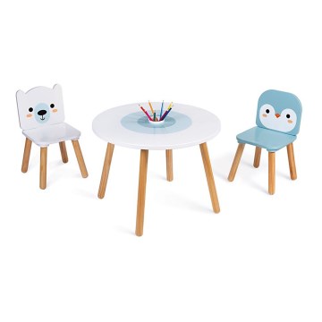 Janod - Drewniany stół z krzesłami