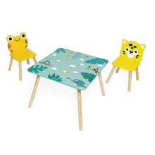 Janod - Drewniany stół z krzesłami TROPIK
