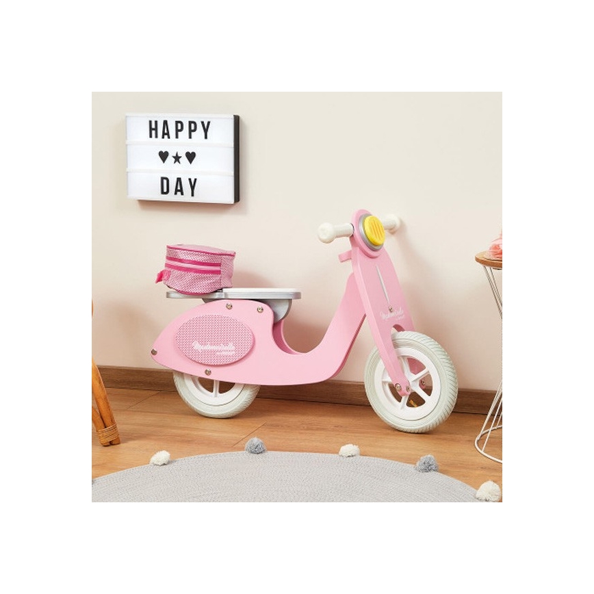 Janod - Dziecięcy rowerek biegowy VESPA różowy