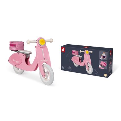 Janod - Dziecięcy rowerek biegowy VESPA różowy
