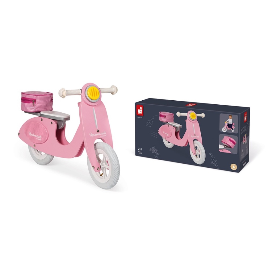 Janod - Dziecięcy rowerek biegowy VESPA różowy