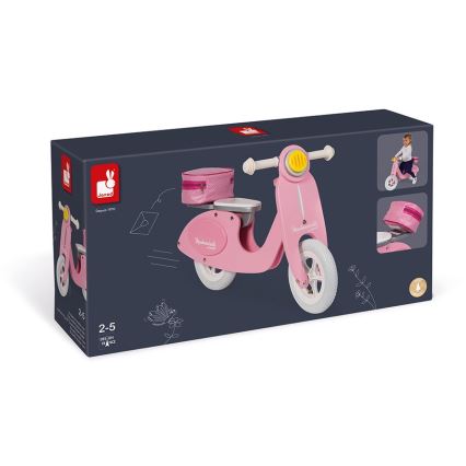 Janod - Dziecięcy rowerek biegowy VESPA różowy