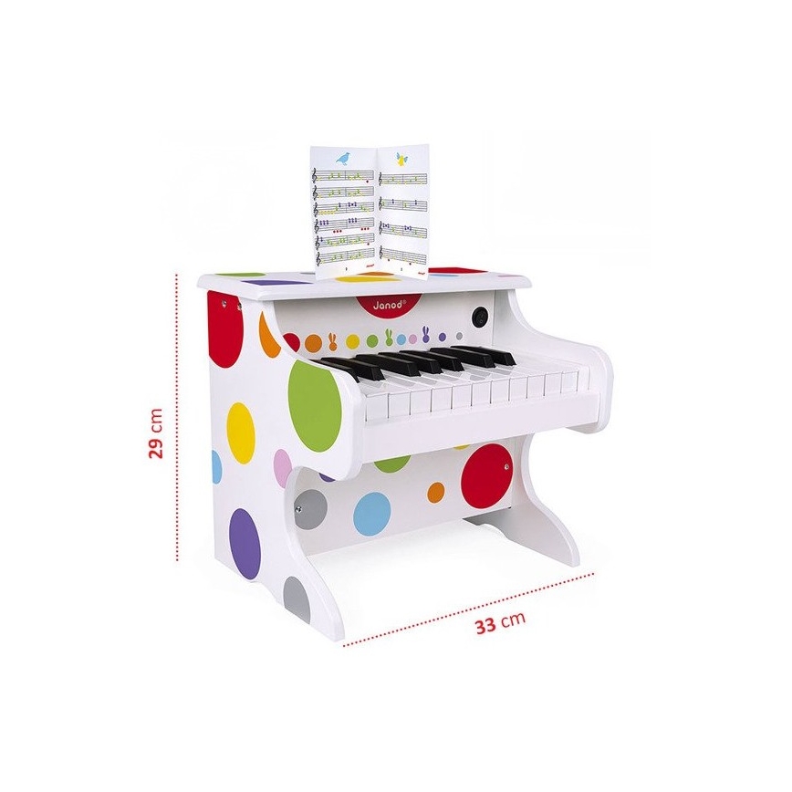 Janod - Elektroniczny fortepian CONFETTI zasilany na 4xAA