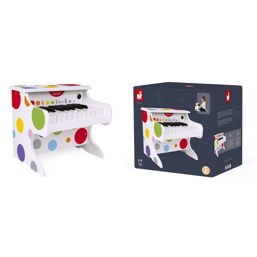 Janod - Elektroniczny fortepian CONFETTI zasilany na 4xAA