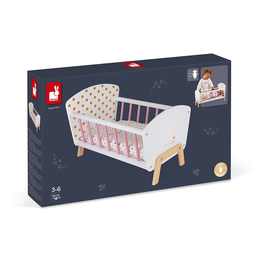 Janod - Łóżeczko dla lalki CANDY CHIC