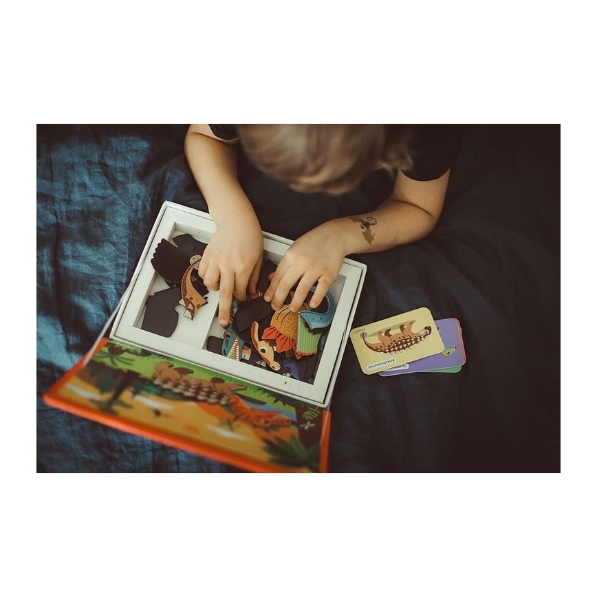 Janod - Magnetyczny zestaw interaktywny MAGNETIBOOK dinozaury