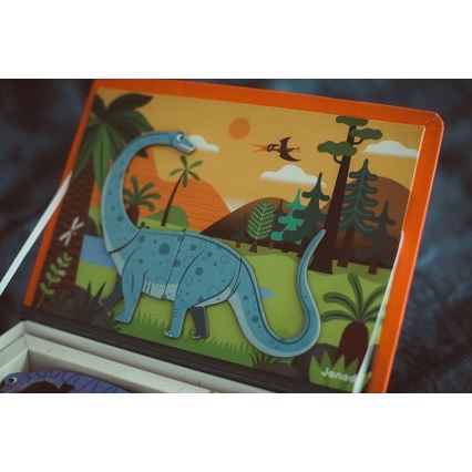 Janod - Magnetyczny zestaw interaktywny MAGNETIBOOK dinozaury