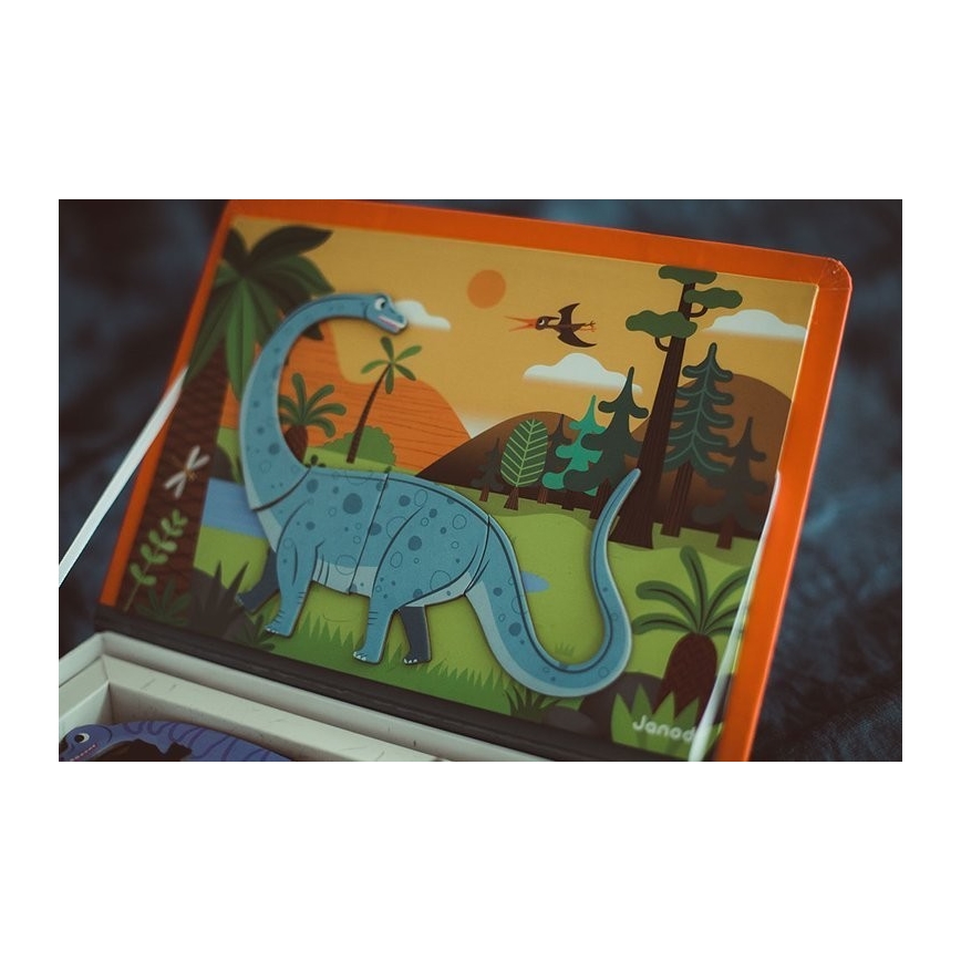 Janod - Magnetyczny zestaw interaktywny MAGNETIBOOK dinozaury