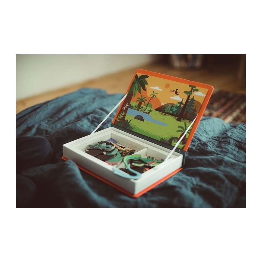 Janod - Magnetyczny zestaw interaktywny MAGNETIBOOK dinozaury
