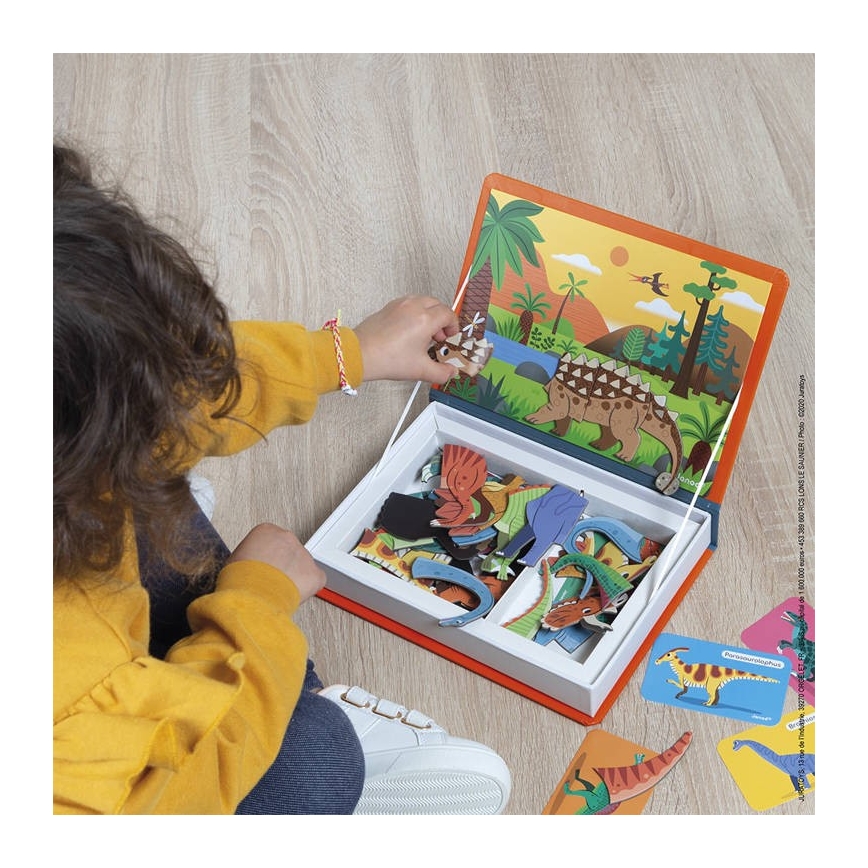 Janod - Magnetyczny zestaw interaktywny MAGNETIBOOK dinozaury