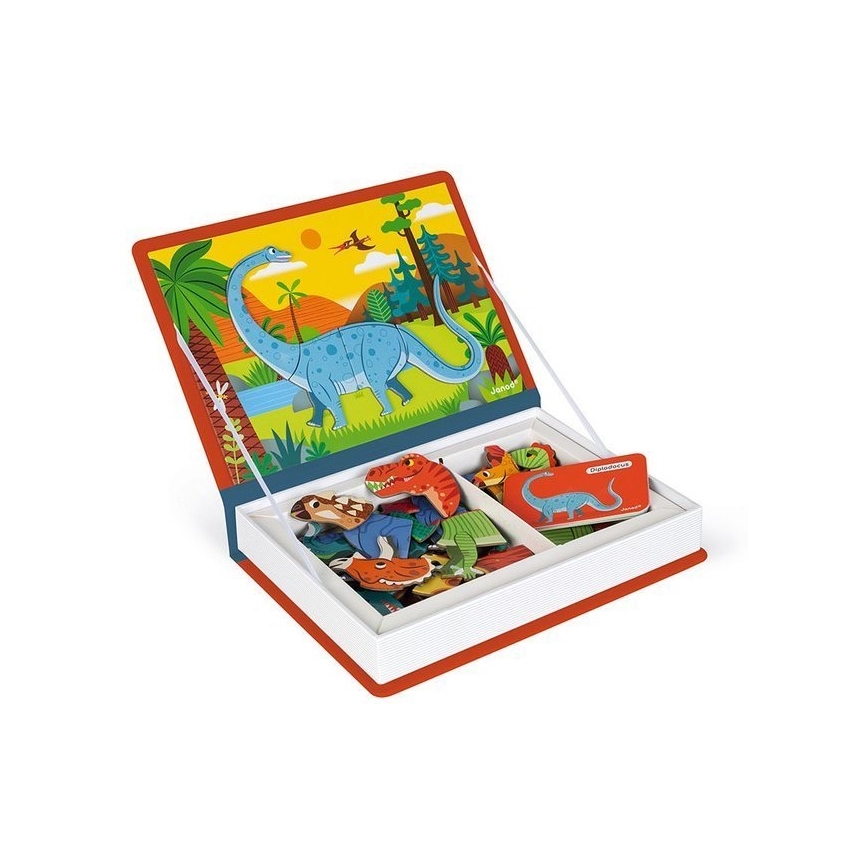 Janod - Magnetyczny zestaw interaktywny MAGNETIBOOK dinozaury