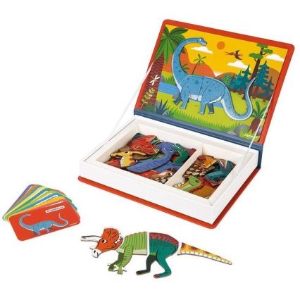 Janod - Magnetyczny zestaw interaktywny MAGNETIBOOK dinozaury