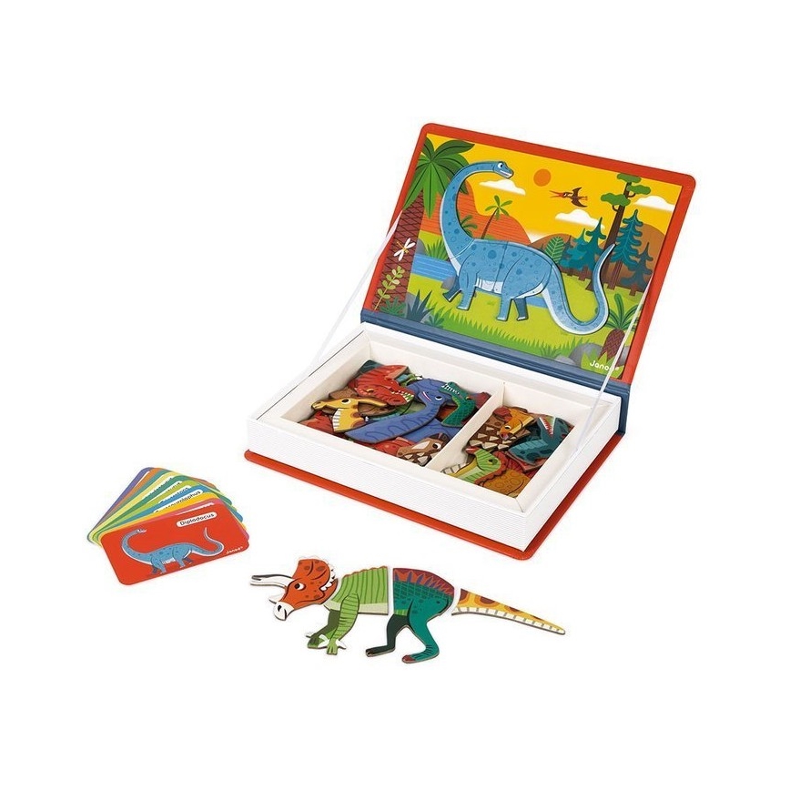 Janod - Magnetyczny zestaw interaktywny MAGNETIBOOK dinozaury