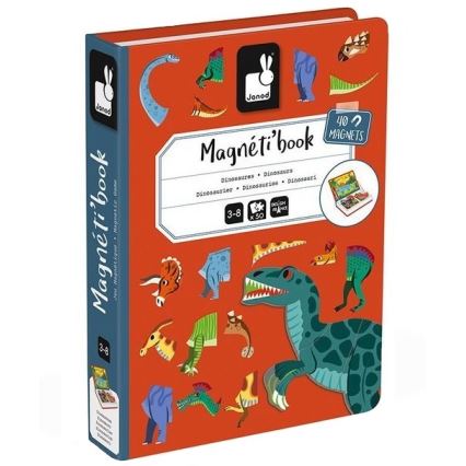 Janod - Magnetyczny zestaw interaktywny MAGNETIBOOK dinozaury