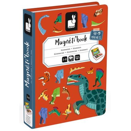 Janod - Magnetyczny zestaw interaktywny MAGNETIBOOK dinozaury